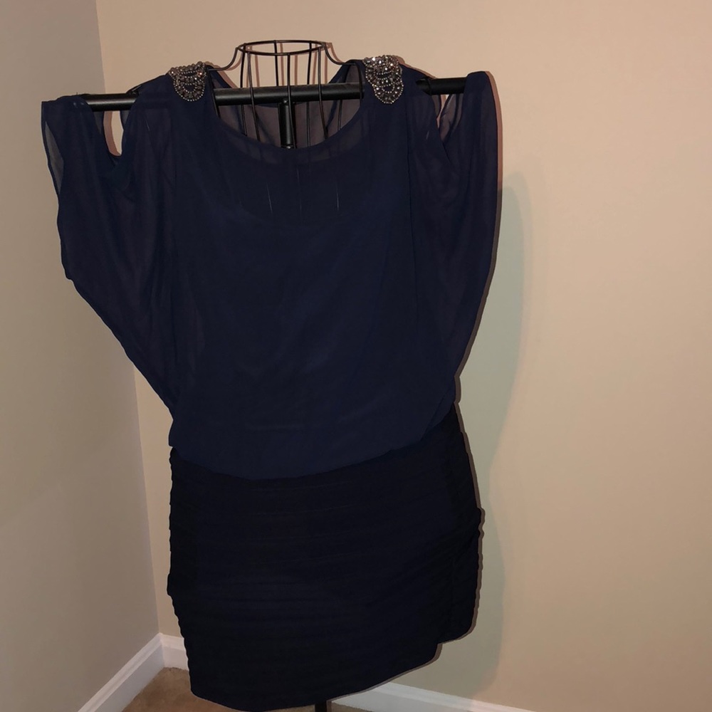Navy blue mini cocktail dress